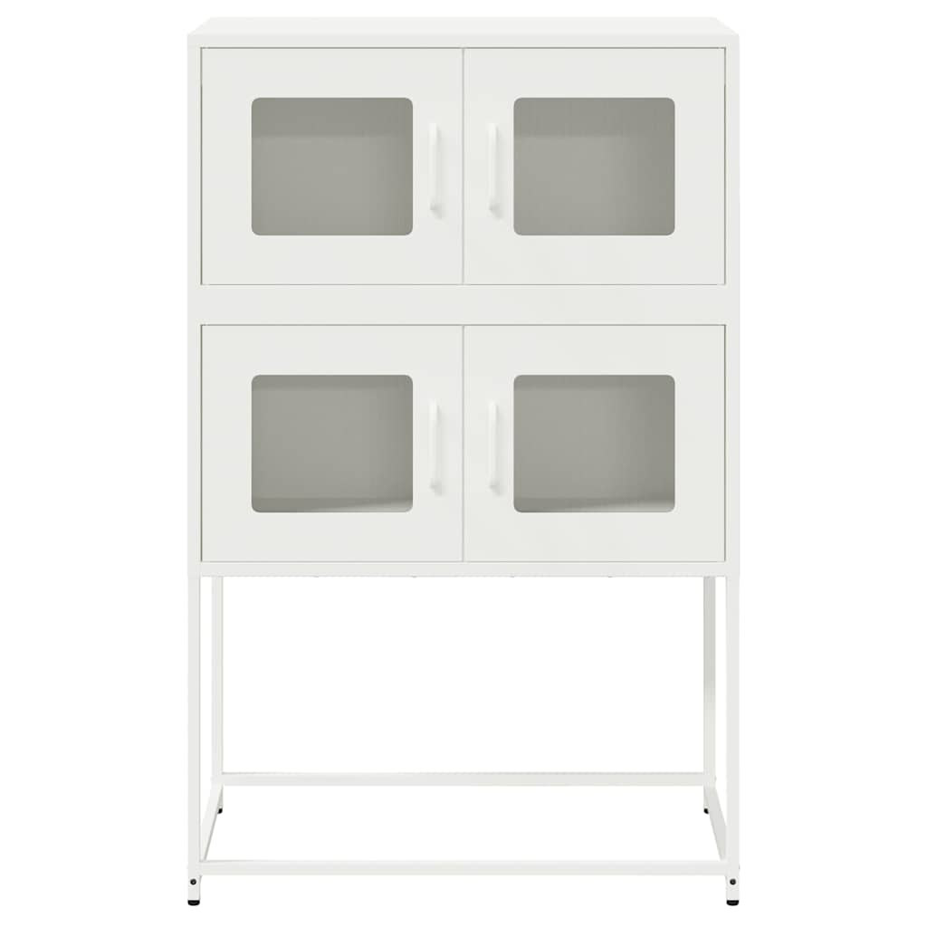 Highboard White 68x39x107 cm Steel