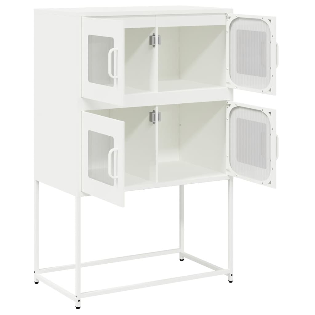 Highboard White 68x39x107 cm Steel