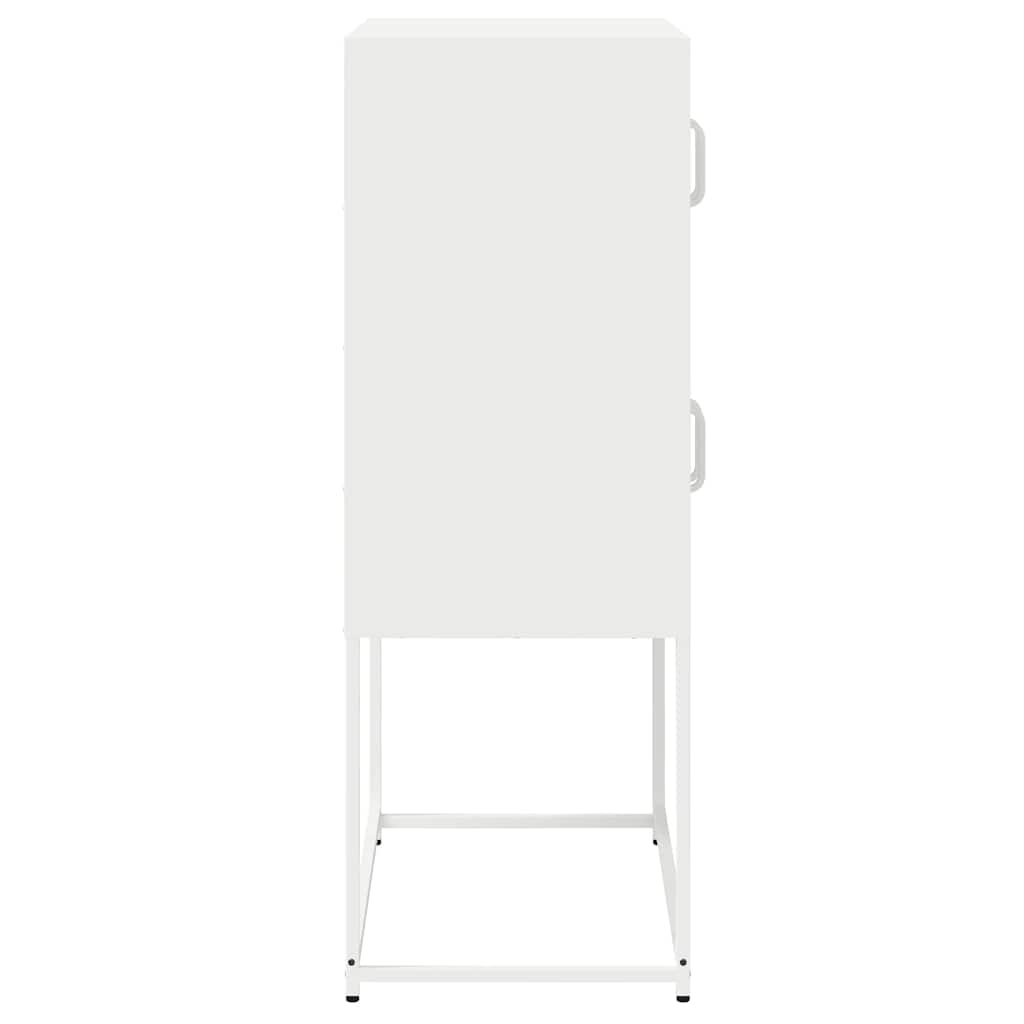 Highboard White 68x39x107 cm Steel