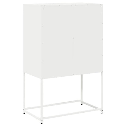 Highboard White 68x39x107 cm Steel