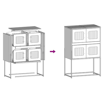 Highboard White 68x39x107 cm Steel