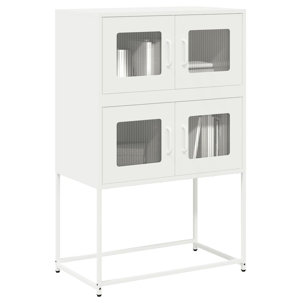 Highboard White 68x39x107 cm Steel