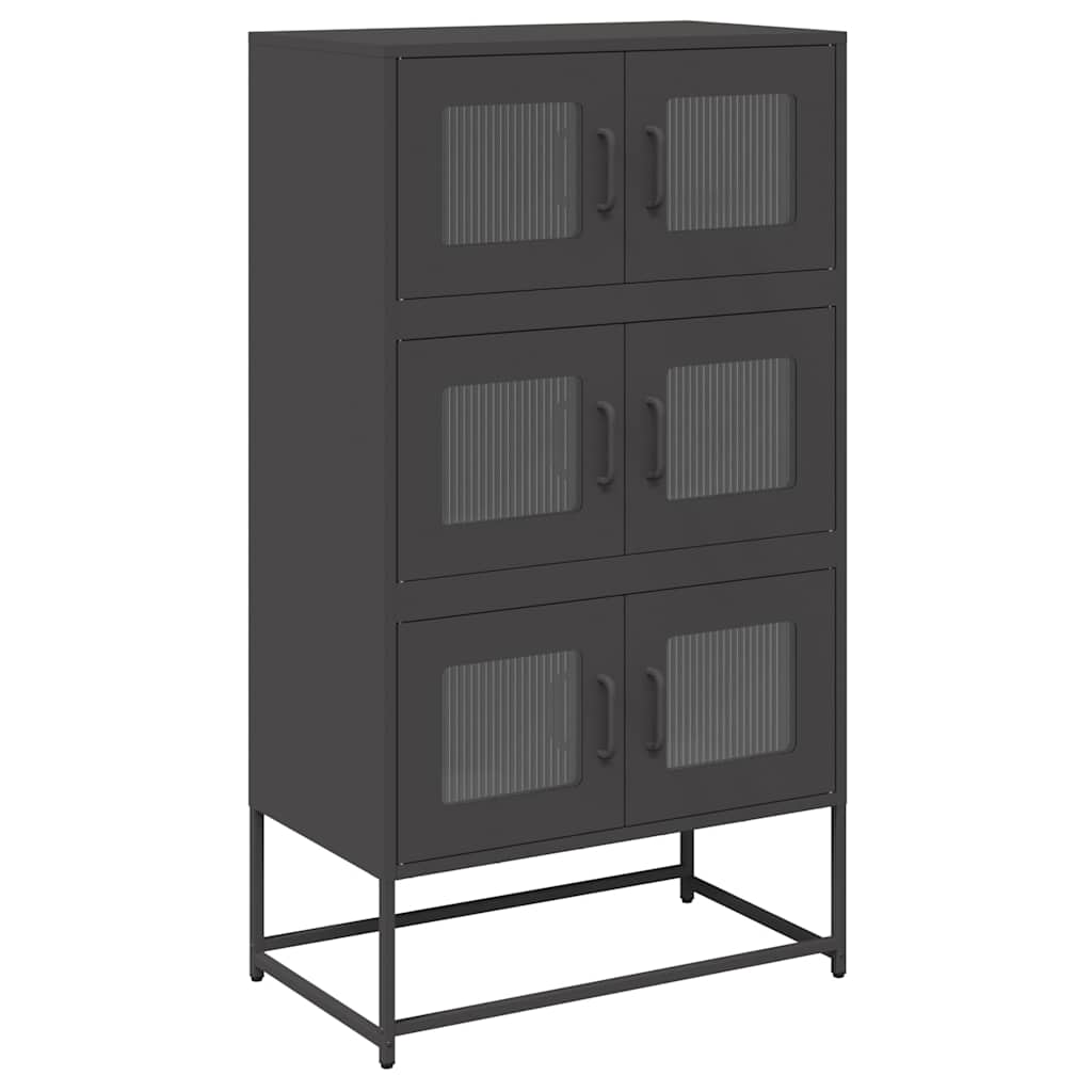 Highboard Black 68x39x123 cm Steel