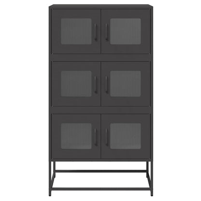 Highboard Black 68x39x123 cm Steel