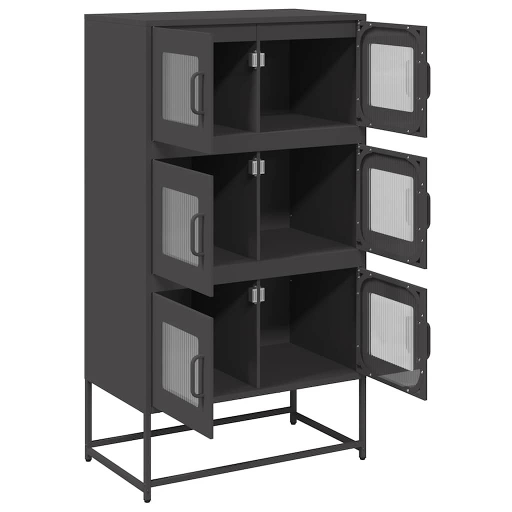 Highboard Black 68x39x123 cm Steel