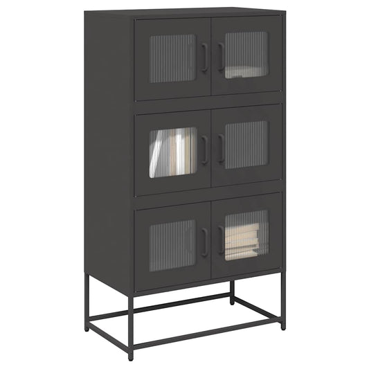 Highboard Black 68x39x123 cm Steel