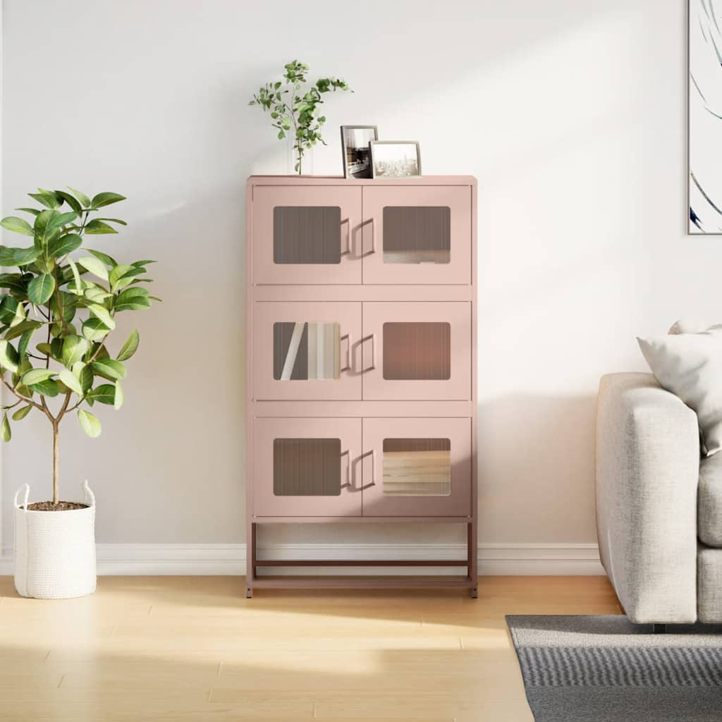 Highboard Pink 68x39x123 cm Steel