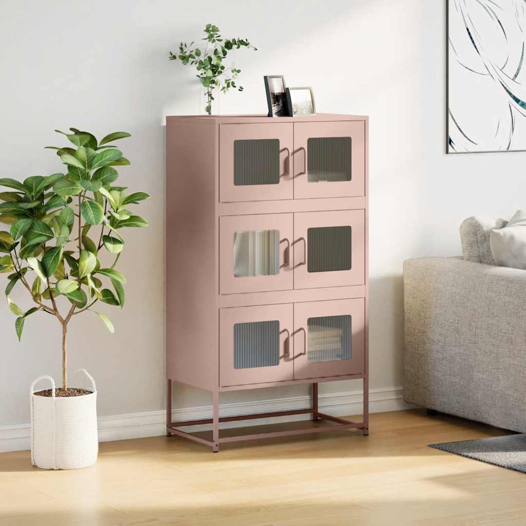 Highboard Pink 68x39x123 cm Steel