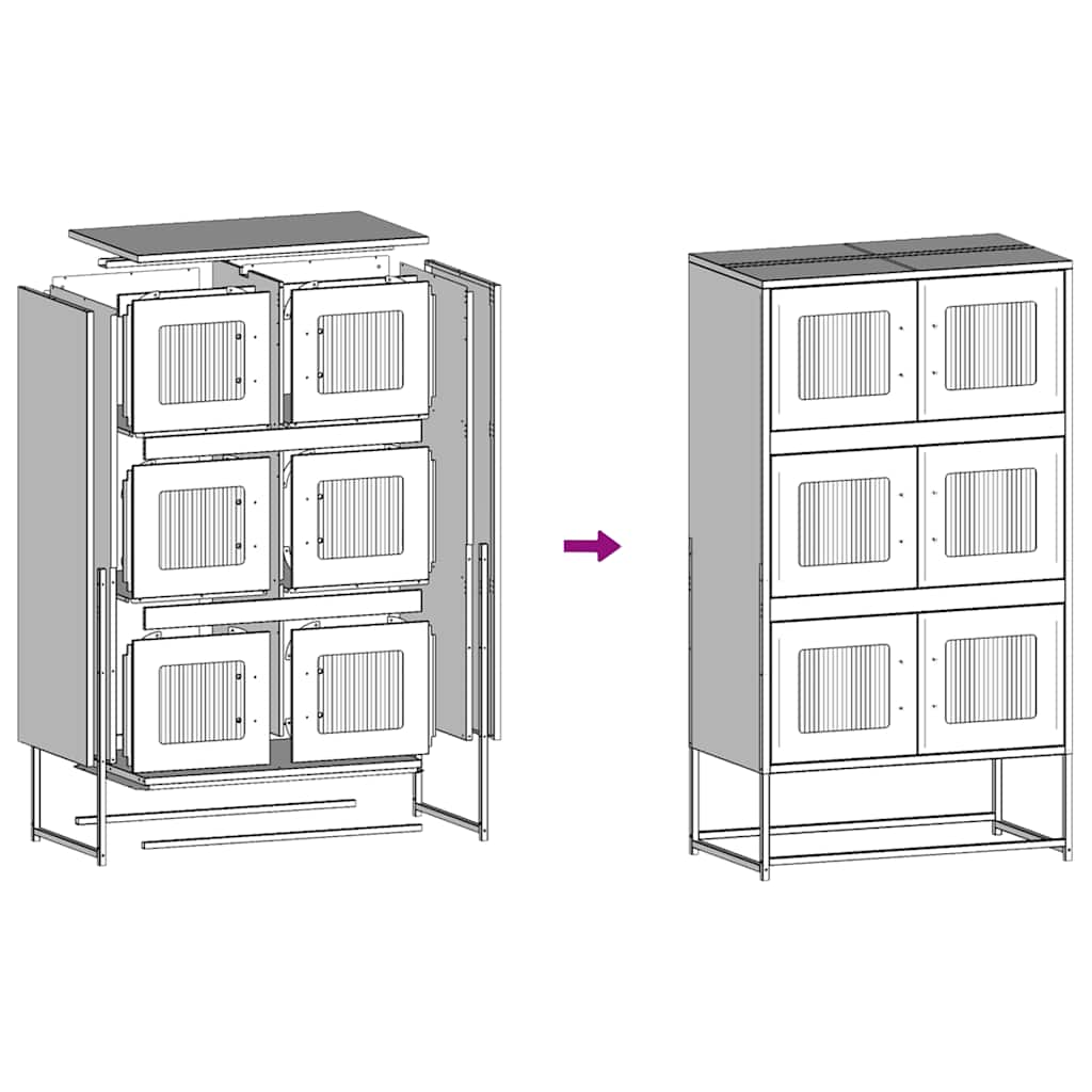 Highboard Anthracite 68x39x123 cm Steel