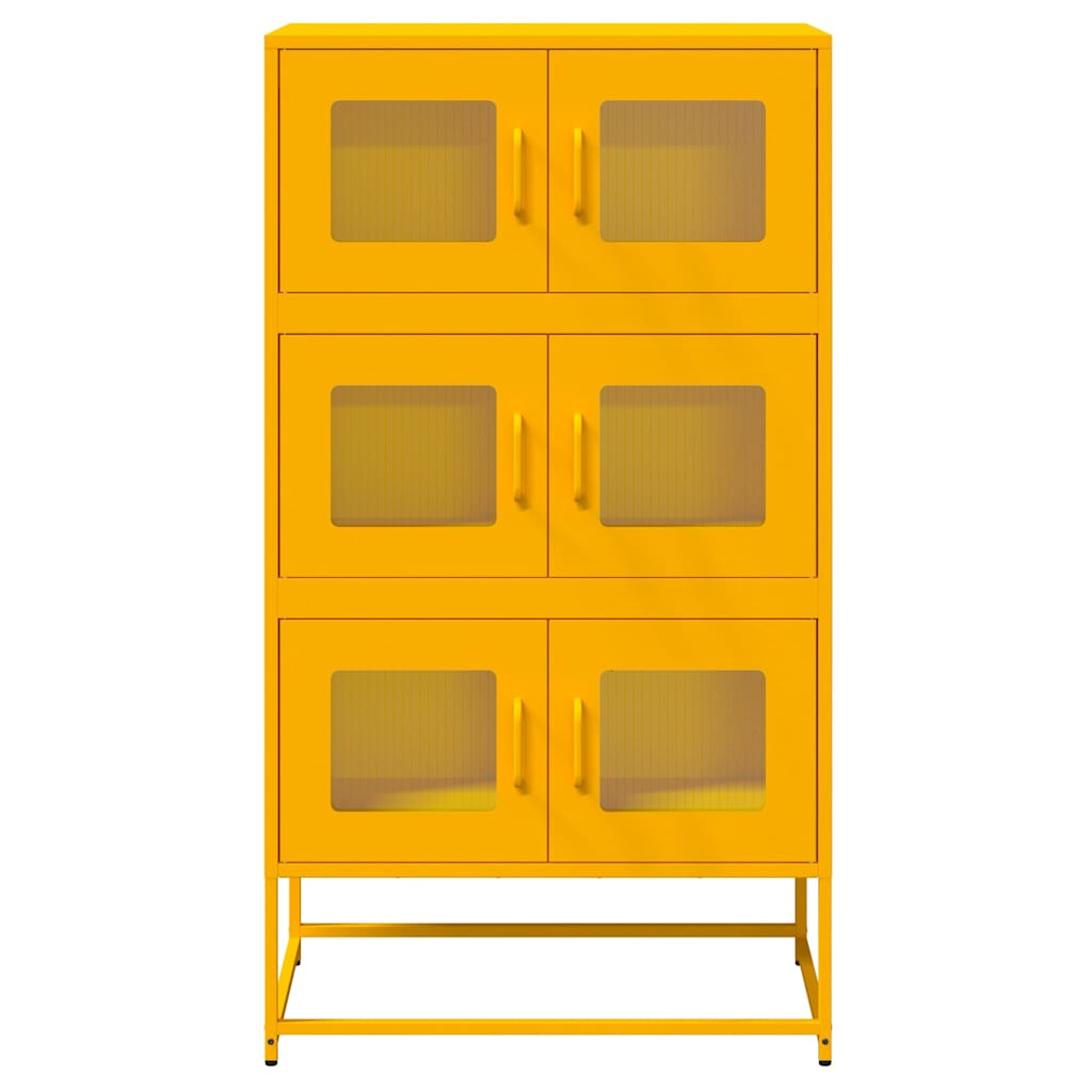 Highboard Mustard Yellow 68x39x123 cm Steel