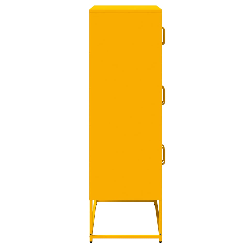 Highboard Mustard Yellow 68x39x123 cm Steel