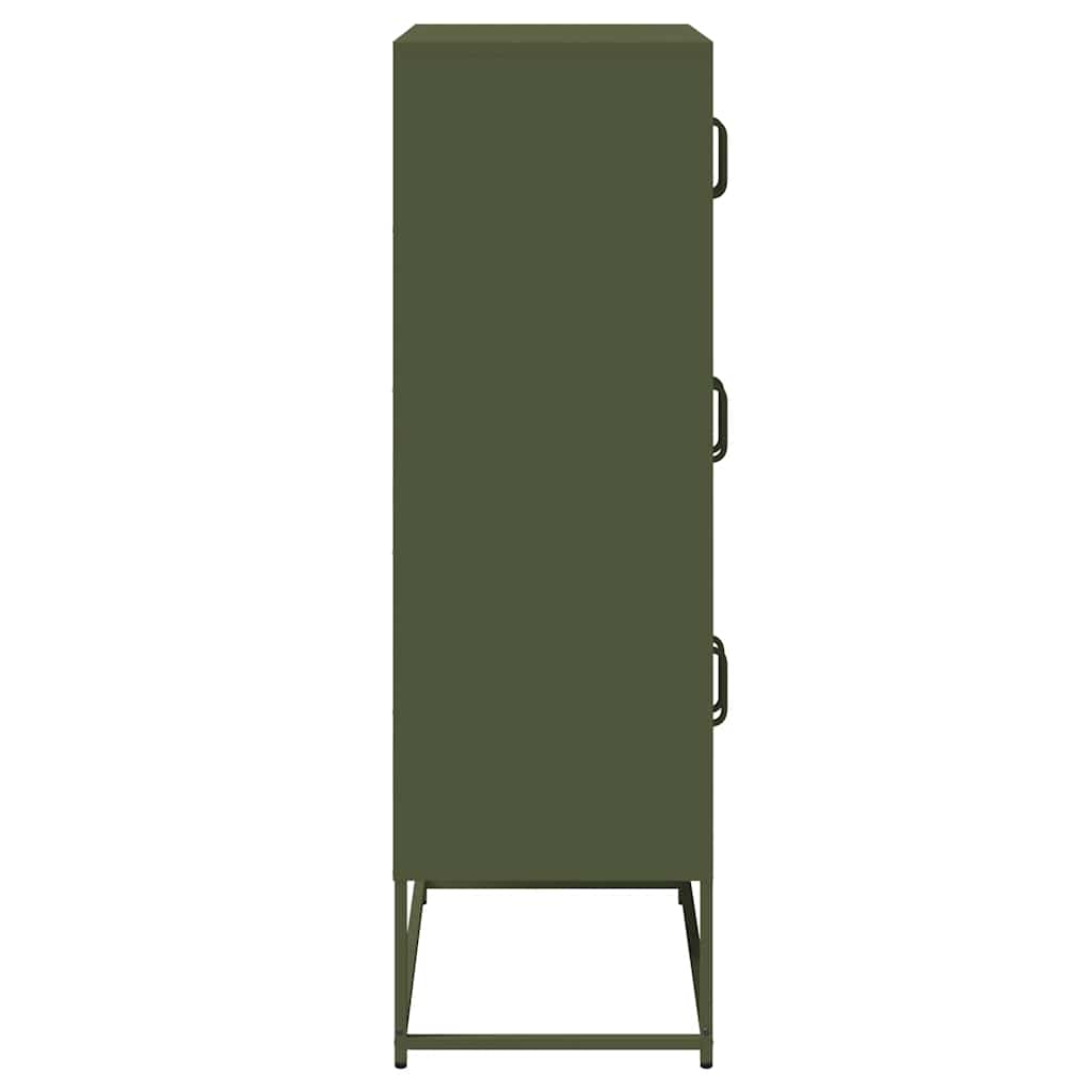 Highboard Olive Green 68x39x123 cm Steel