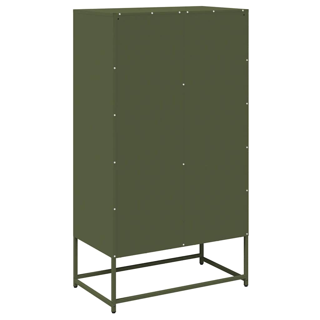 Highboard Olive Green 68x39x123 cm Steel