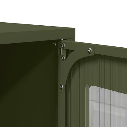 Highboard Olive Green 68x39x123 cm Steel