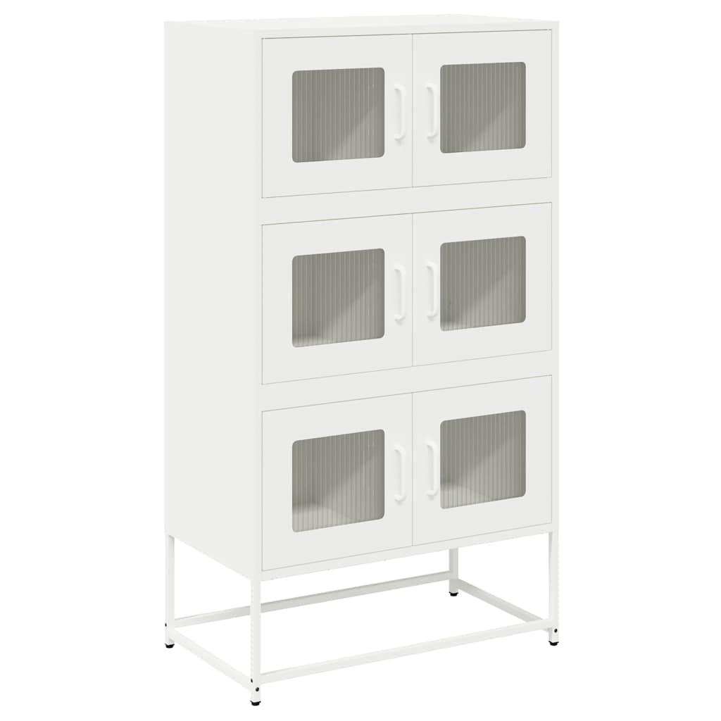 Highboard White 68x39x123 cm Steel