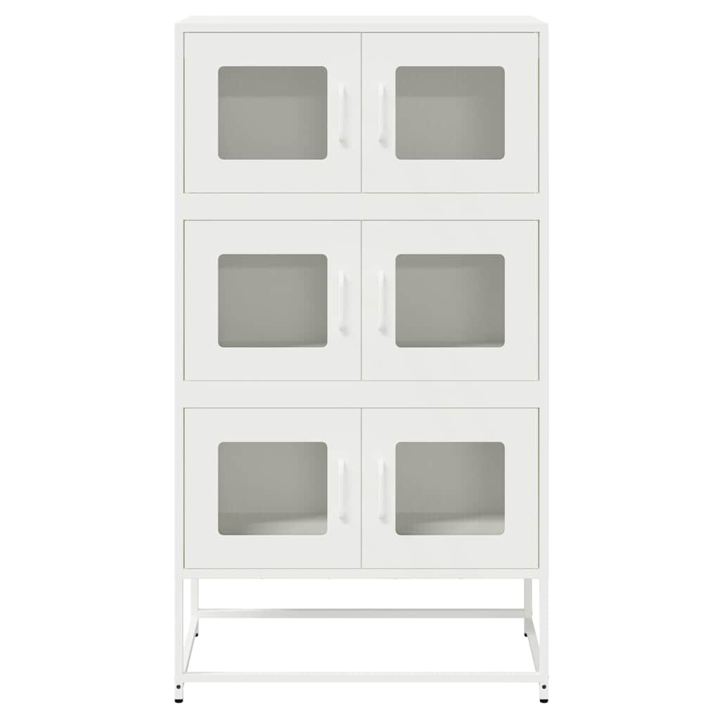 Highboard White 68x39x123 cm Steel