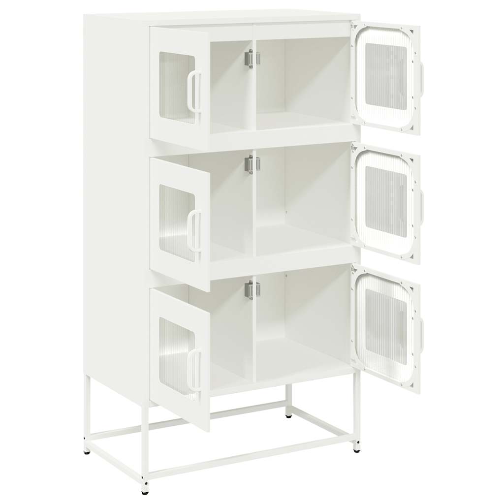 Highboard White 68x39x123 cm Steel