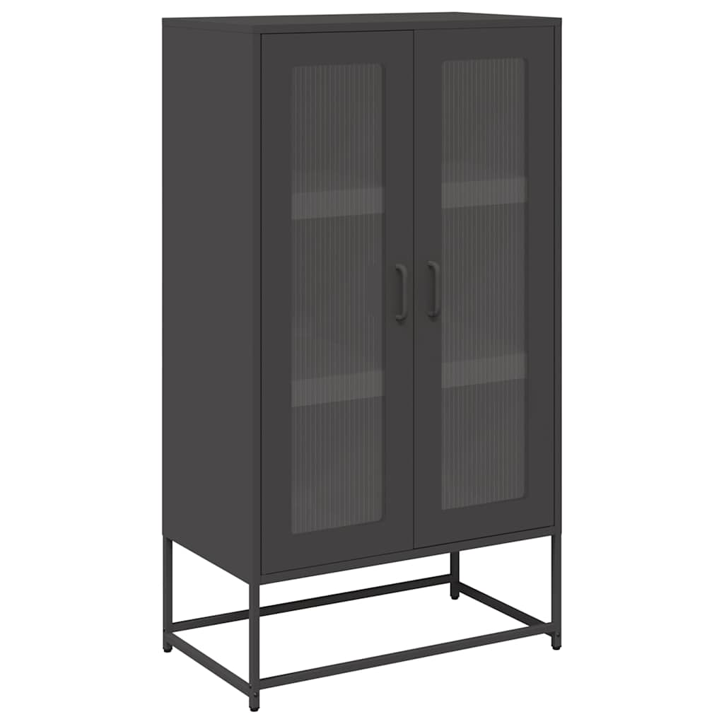 Highboard Black 68x39x123 cm Steel