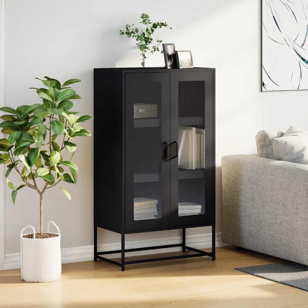 Highboard Black 68x39x123 cm Steel