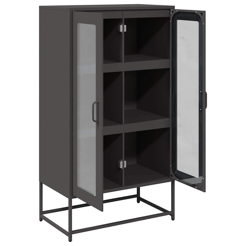 Highboard Black 68x39x123 cm Steel