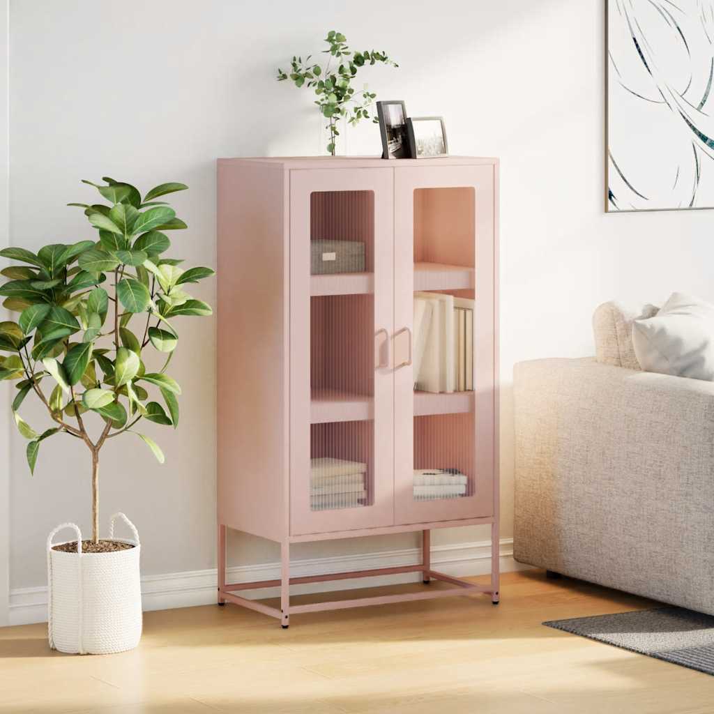 Highboard Pink 68x39x123 cm Steel