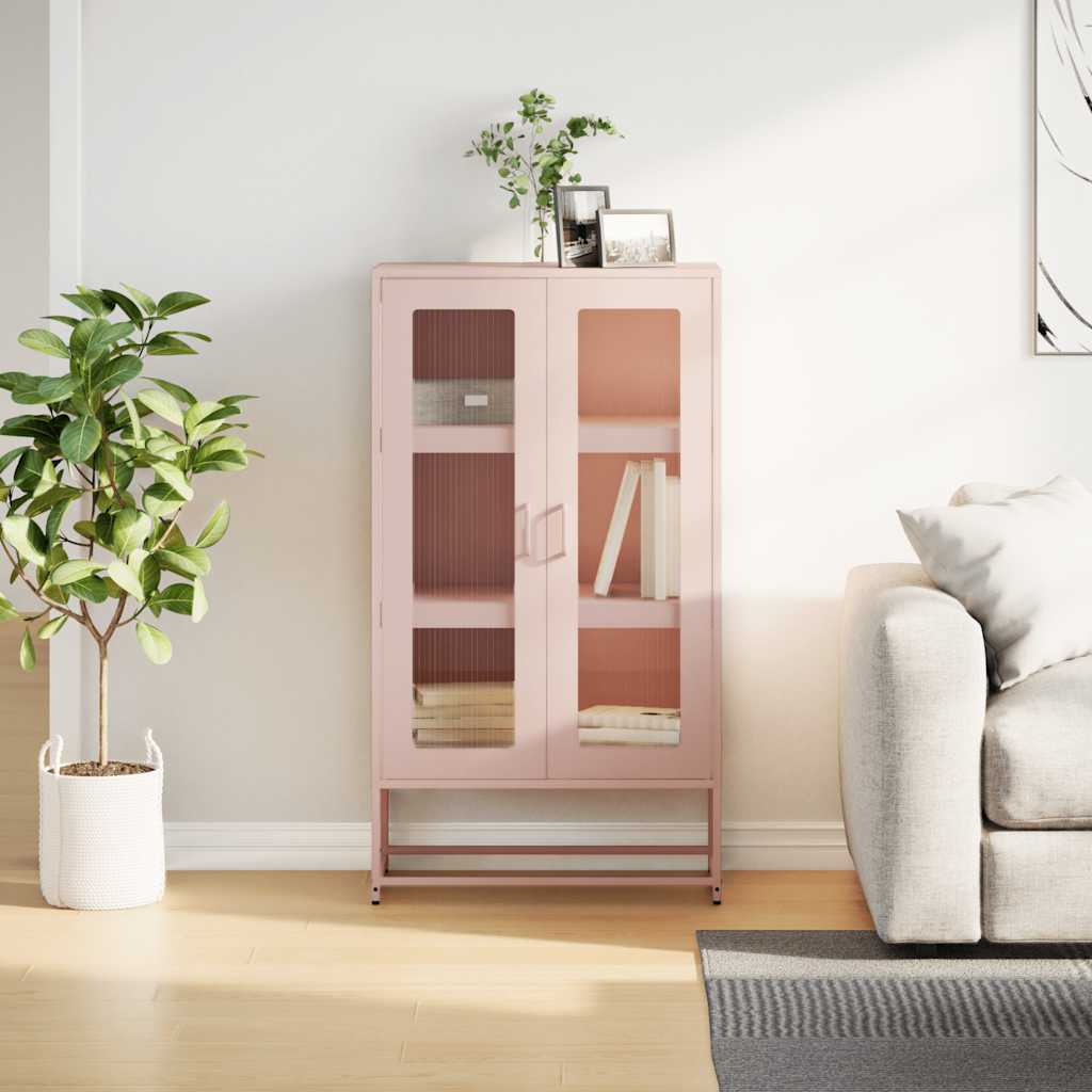 Highboard Pink 68x39x123 cm Steel