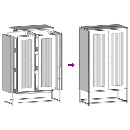 Highboard Pink 68x39x123 cm Steel