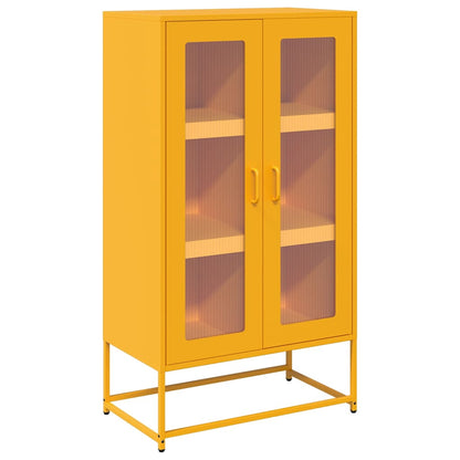 Highboard Mustard Yellow 68x39x123 cm Steel