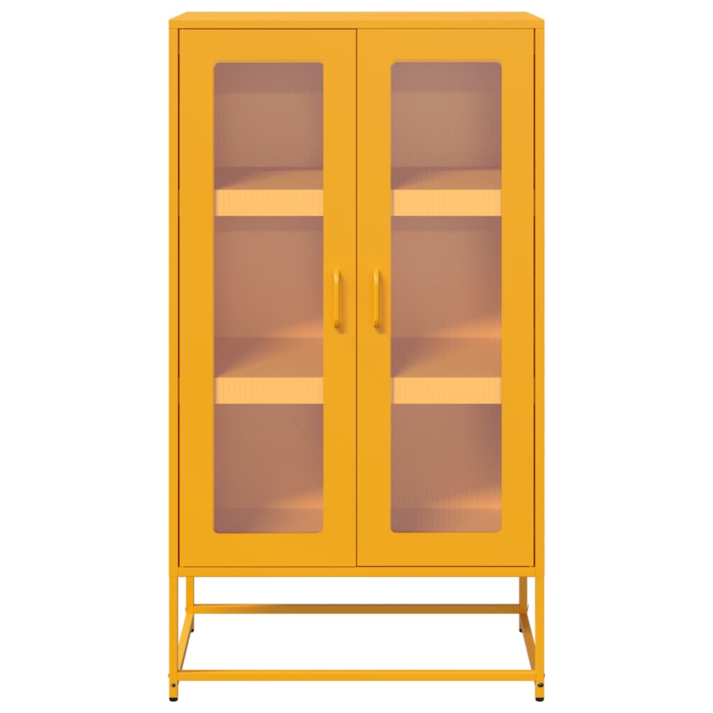 Highboard Mustard Yellow 68x39x123 cm Steel