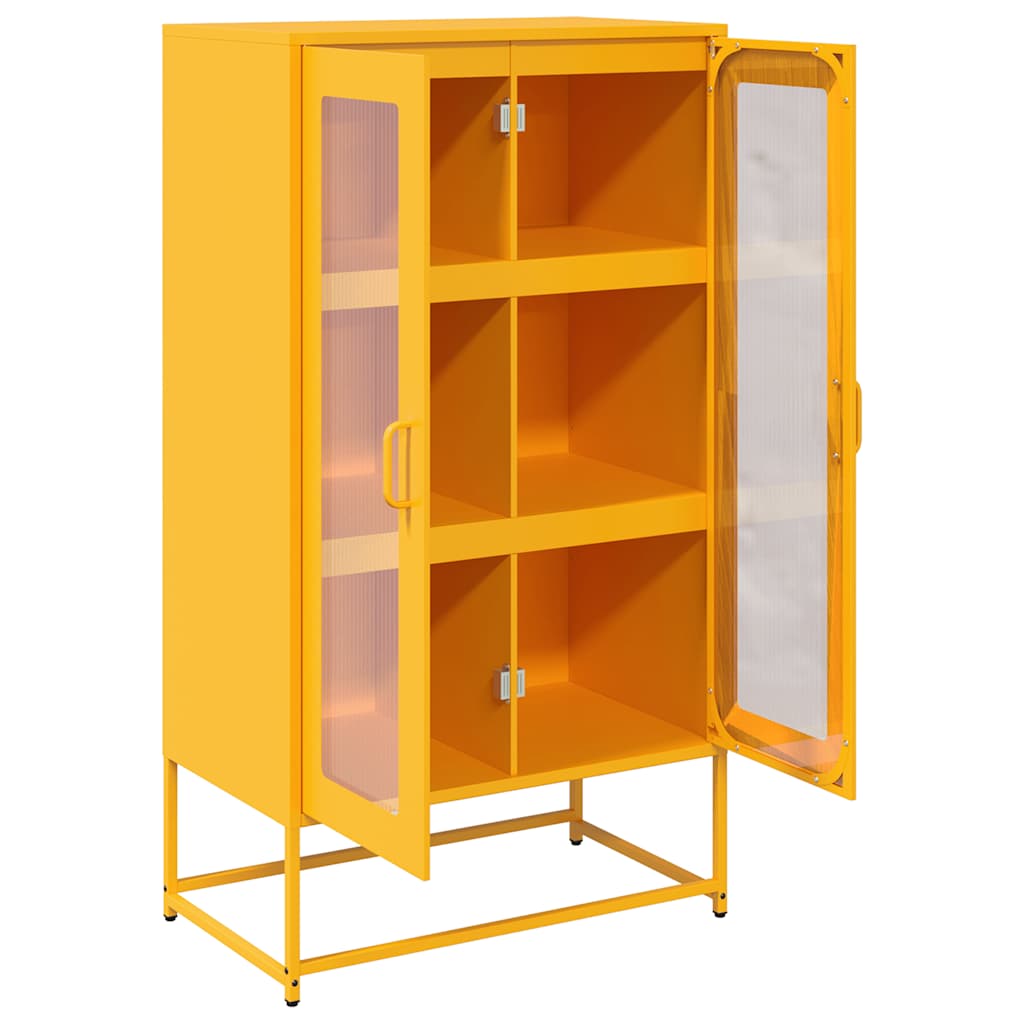 Highboard Mustard Yellow 68x39x123 cm Steel