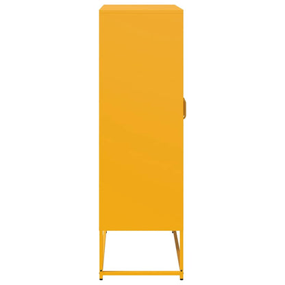 Highboard Mustard Yellow 68x39x123 cm Steel