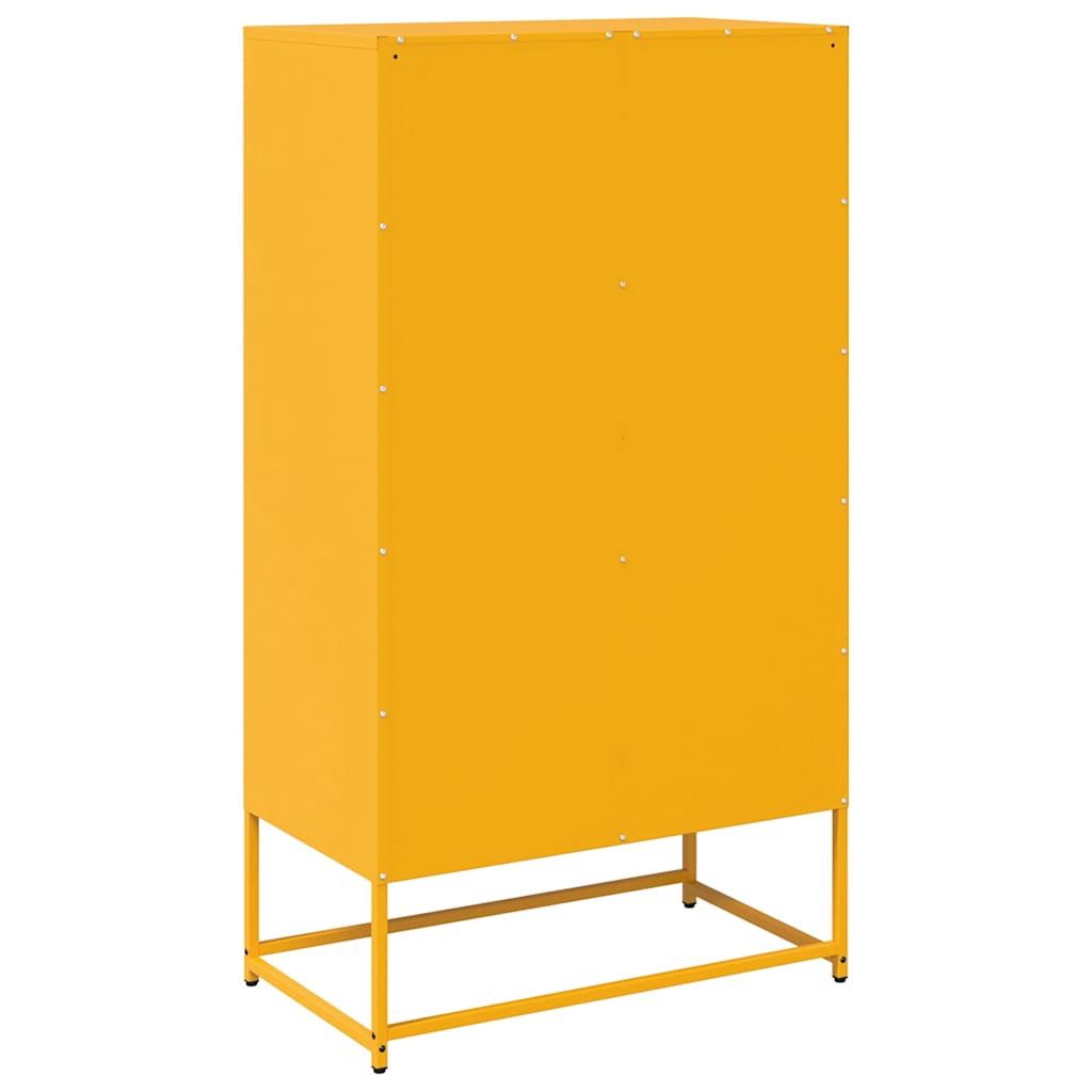 Highboard Mustard Yellow 68x39x123 cm Steel