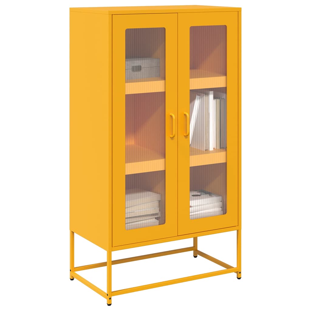 Highboard Mustard Yellow 68x39x123 cm Steel