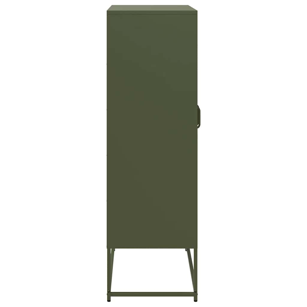 Highboard Olive Green 68x39x123 cm Steel