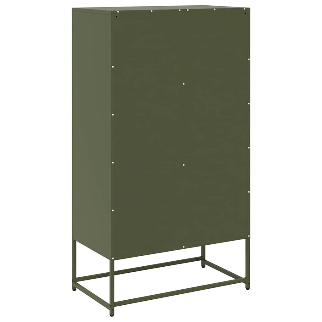 Highboard Olive Green 68x39x123 cm Steel