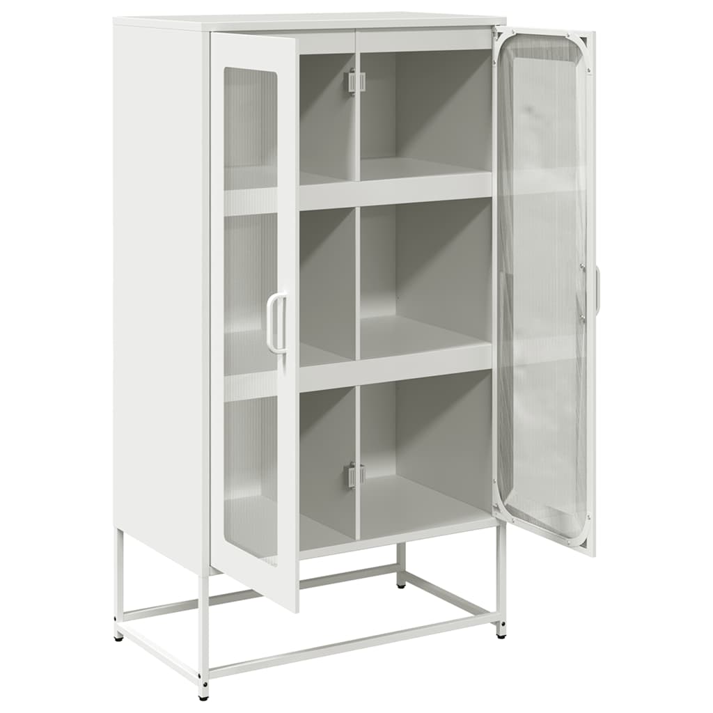 Highboard White 68x39x123 cm Steel