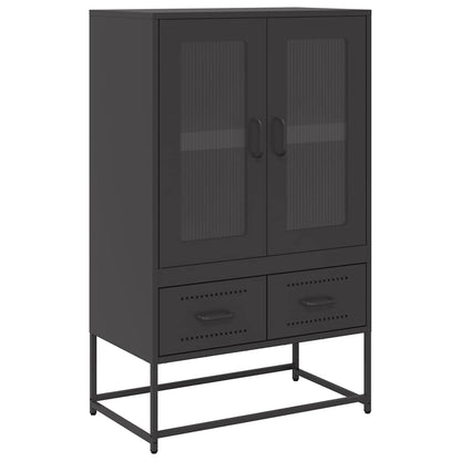 Highboard Black 68x39x111.5 cm Steel