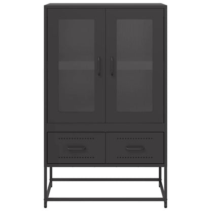 Highboard Black 68x39x111.5 cm Steel