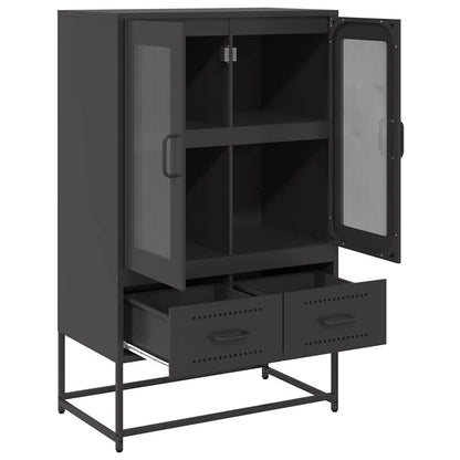 Highboard Black 68x39x111.5 cm Steel