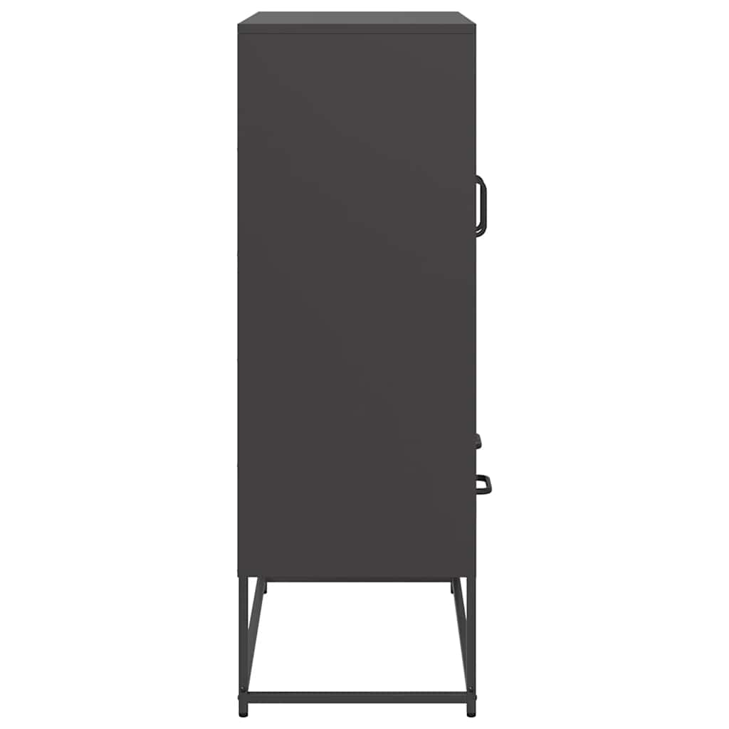 Highboard Black 68x39x111.5 cm Steel