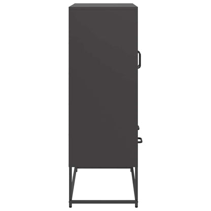 Highboard Black 68x39x111.5 cm Steel