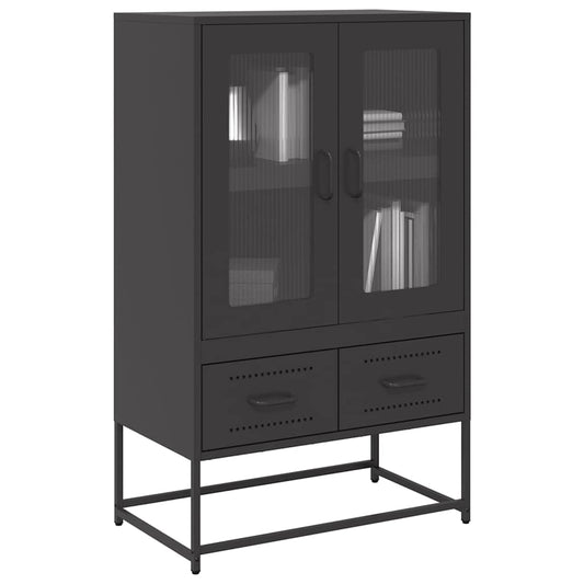 Highboard Black 68x39x111.5 cm Steel