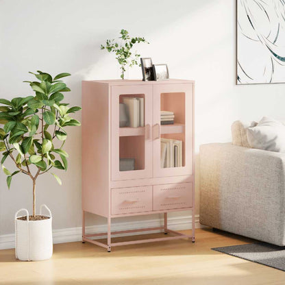 Highboard Pink 68x39x111.5 cm Steel