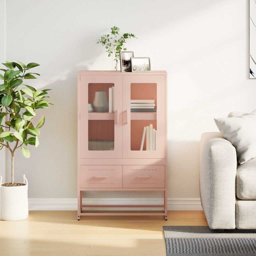 Highboard Pink 68x39x111.5 cm Steel