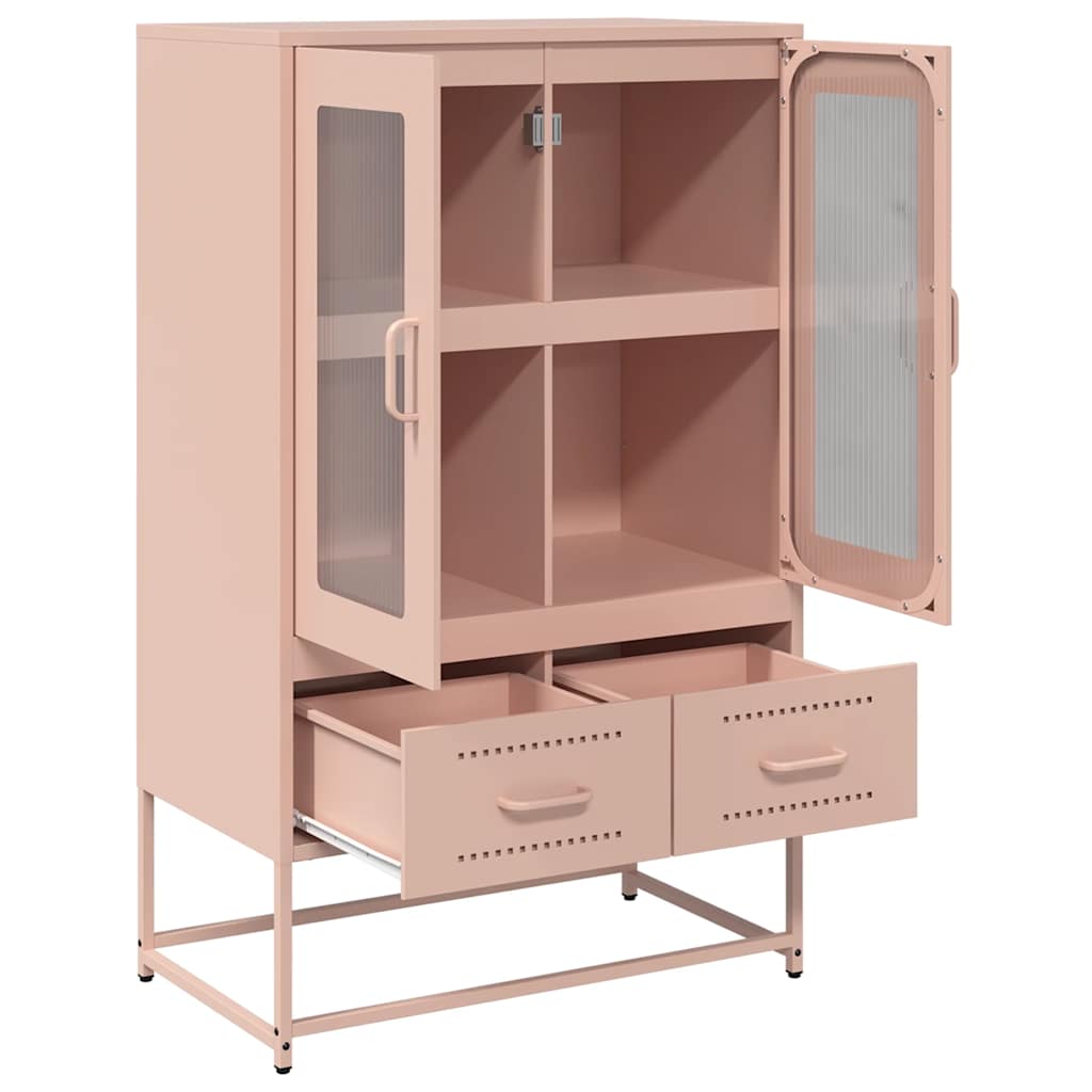 Highboard Pink 68x39x111.5 cm Steel