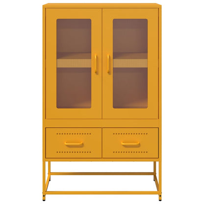 Highboard Mustard Yellow 68x39x111.5 cm Steel