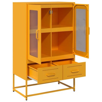 Highboard Mustard Yellow 68x39x111.5 cm Steel