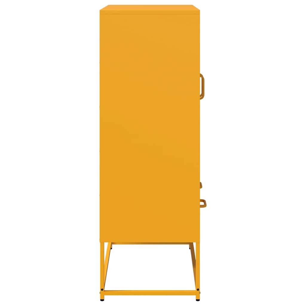 Highboard Mustard Yellow 68x39x111.5 cm Steel