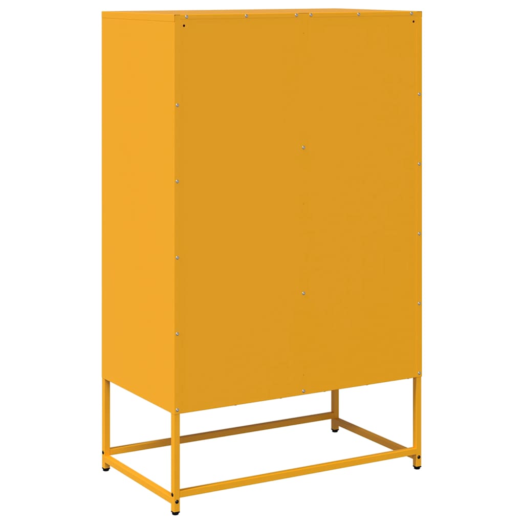 Highboard Mustard Yellow 68x39x111.5 cm Steel