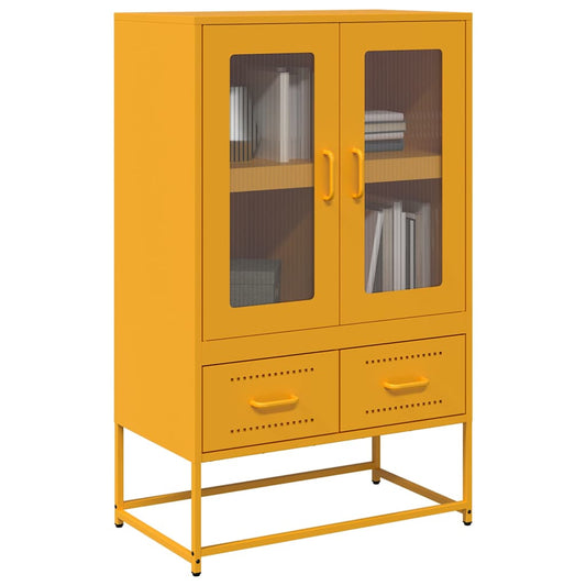 Highboard Mustard Yellow 68x39x111.5 cm Steel